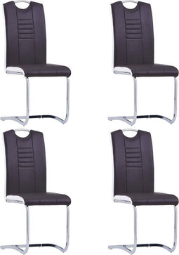 vidaXL - Eetkamerstoelen - 4 - st - kunstleer - bruin