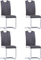vidaXL - Eetkamerstoelen - 4 - st - kunstleer - grijs
