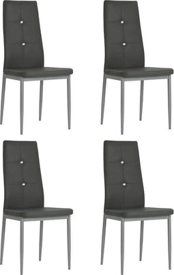 vidaXL - Eetkamerstoelen - 4 - st - kunstleer - grijs