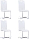 vidaXL - Eetkamerstoelen - 4 - st - kunstleer - wit