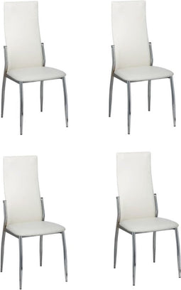 vidaXL - Eetkamerstoelen - 4 - st - kunstleer - wit