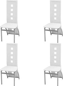vidaXL - Eetkamerstoelen - 4 - st - kunstleer - wit