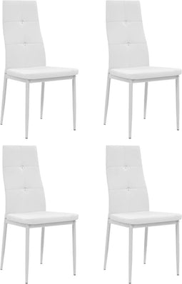 vidaXL - Eetkamerstoelen - 4 - st - kunstleer - wit