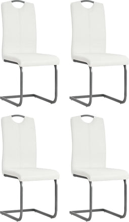 vidaXL - Eetkamerstoelen - 4 - st - kunstleer - wit