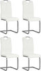vidaXL - Eetkamerstoelen - 4 - st - kunstleer - wit