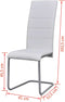 vidaXL - Eetkamerstoelen - 4 - st - kunstleer - wit