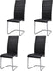 vidaXL - Eetkamerstoelen - 4 - st - kunstleer - zwart