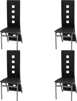 vidaXL - Eetkamerstoelen - 4 - st - kunstleer - zwart