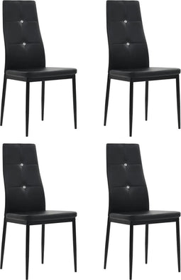 vidaXL - Eetkamerstoelen - 4 - st - kunstleer - zwart