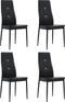 vidaXL - Eetkamerstoelen - 4 - st - kunstleer - zwart