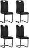 vidaXL - Eetkamerstoelen - 4 - st - kunstleer - zwart