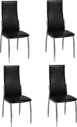 vidaXL - Eetkamerstoelen - 4 - st - kunstleer - zwart