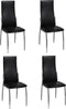 vidaXL - Eetkamerstoelen - 4 - st - kunstleer - zwart