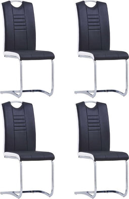 vidaXL - Eetkamerstoelen - 4 - st - kunstleer - zwart