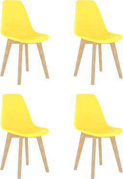 vidaXL - Eetkamerstoelen - 4 - st - kunststof - geel