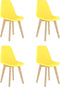 vidaXL - Eetkamerstoelen - 4 - st - kunststof - geel