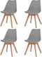 vidaXL - Eetkamerstoelen - 4 - st - kunststof - grijs