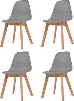 vidaXL - Eetkamerstoelen - 4 - st - kunststof - grijs