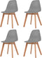 vidaXL - Eetkamerstoelen - 4 - st - kunststof - grijs