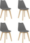vidaXL - Eetkamerstoelen - 4 - st - kunststof - grijs