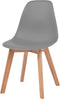 vidaXL - Eetkamerstoelen - 4 - st - kunststof - grijs