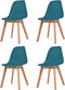 vidaXL - Eetkamerstoelen - 4 - st - kunststof - turquoise