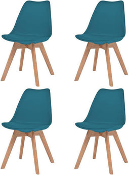 vidaXL - Eetkamerstoelen - 4 - st - kunststof - turquoise