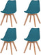 vidaXL - Eetkamerstoelen - 4 - st - kunststof - turquoise