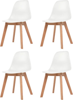 vidaXL - Eetkamerstoelen - 4 - st - kunststof - wit