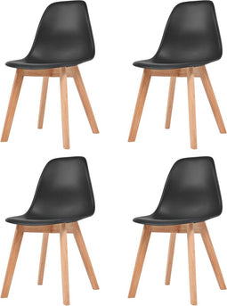 vidaXL - Eetkamerstoelen - 4 - st - kunststof - zwart