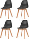 vidaXL - Eetkamerstoelen - 4 - st - kunststof - zwart