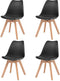 vidaXL - Eetkamerstoelen - 4 - st - kunststof - zwart