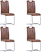 vidaXL - Eetkamerstoelen - 4 - st - kunstsuède - bruin