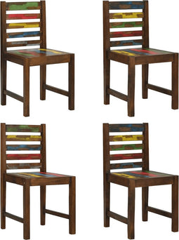 vidaXL - Eetkamerstoelen - 4 - st - massief - gerecycled - hout
