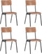 vidaXL - Eetkamerstoelen - 4 - st - massief - multiplex - staal - bruin