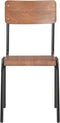 vidaXL - Eetkamerstoelen - 4 - st - massief - multiplex - staal - bruin