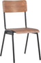 vidaXL - Eetkamerstoelen - 4 - st - massief - multiplex - staal - bruin