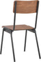 vidaXL - Eetkamerstoelen - 4 - st - massief - multiplex - staal - bruin