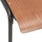 vidaXL - Eetkamerstoelen - 4 - st - massief - multiplex - staal - bruin