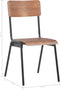 vidaXL - Eetkamerstoelen - 4 - st - massief - multiplex - staal - bruin