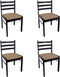 vidaXL - Eetkamerstoelen - 4 - st - massief - rubberwood - en - fluweel - bruin