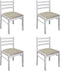 vidaXL - Eetkamerstoelen - 4 - st - massief - rubberwood - en - fluweel - wit