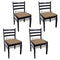 vidaXL - Eetkamerstoelen - 4 - st - massief - rubberwood - en - fluweel - bruin