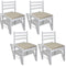 vidaXL - Eetkamerstoelen - 4 - st - massief - rubberwood - en - fluweel - wit
