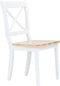 vidaXL - Eetkamerstoelen - 4 - st - massief - rubberwood - naturel - en - wit