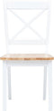 vidaXL - Eetkamerstoelen - 4 - st - massief - rubberwood - naturel - en - wit