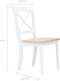 vidaXL - Eetkamerstoelen - 4 - st - massief - rubberwood - naturel - en - wit