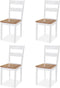 vidaXL - Eetkamerstoelen - 4 - st - massief - rubberwood - wit