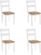vidaXL - Eetkamerstoelen - 4 - st - massief - rubberwood - wit