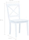 vidaXL - Eetkamerstoelen - 4 - st - massief - rubberwood - wit